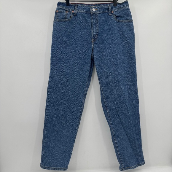 Levis 550 Jeans Women 14 Blue Relaxed Tapered Denim Stretch High Rise 33x30 - Picture 1 of 13